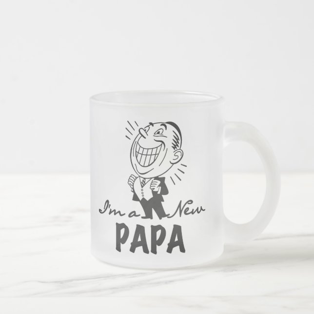 T-tröjor och presenter från Pappa som ler Frostad Glasmugg (Höger)