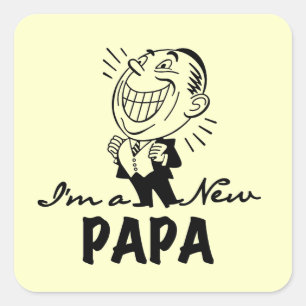 T-tröjor och presenter från Pappa som ler Fyrkantigt Klistermärke