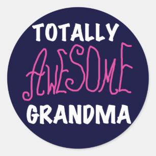 T-tröjor och Rosor av Fantastisk-mormor, Runt Klistermärke
