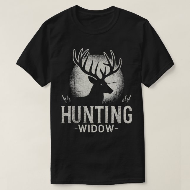 TA114 Funny Hjort Hunting Widow Långärmad T-Shirt (Design framsida)