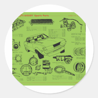 TA22 Poster av Celica Tosco-delar Runt Klistermärke