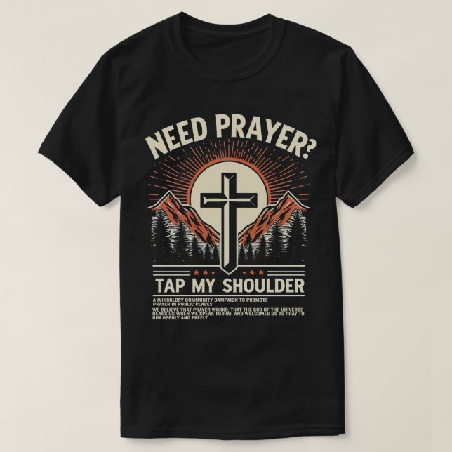 TA65-Need Prayer Tap My Shoulder Christian T-Shirt (Design framsida)