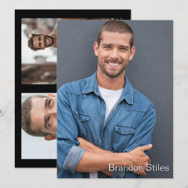 Ta 2 Hollywood Actor Talent Promo Comp Card Inbjudningar