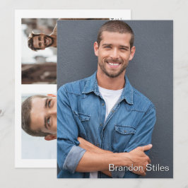 Ta 2 Hollywood Skådespelare Talent Promo Comp Card Inbjudningar