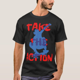 Ta Action Skater Sport i Roligt Stil T Shirt