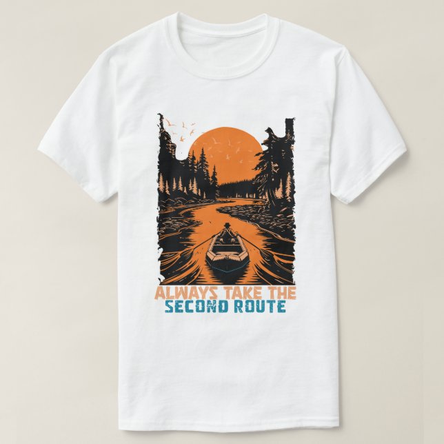 Ta alltid den andra rutten t shirt (Design framsida)