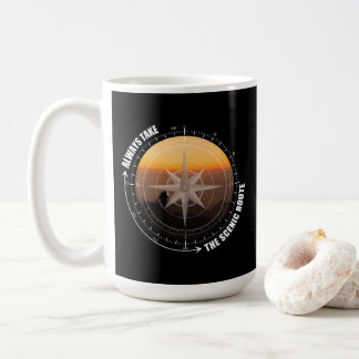 Ta alltid den natursköna vägen vandringsälskare kaffemugg