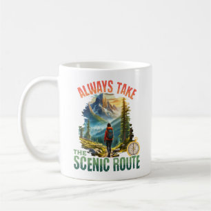 Ta alltid den sceniska vägen kaffemugg