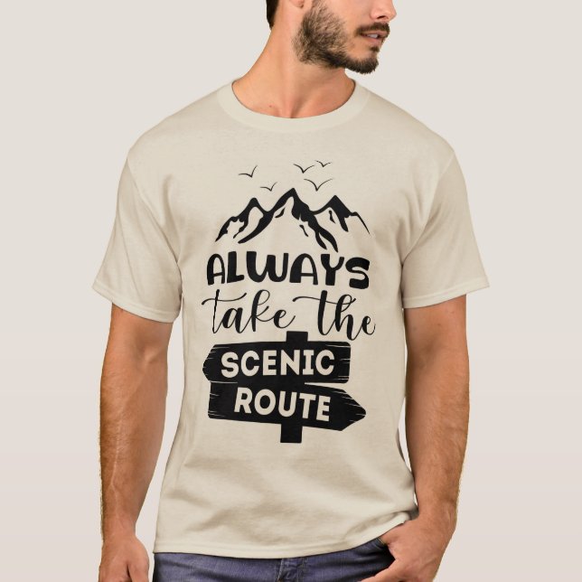 Ta alltid den scentala vägen t shirt (Framsida)