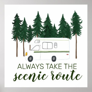 TA ALLTID SCENIC ROUTE Camping RV Camper Poster