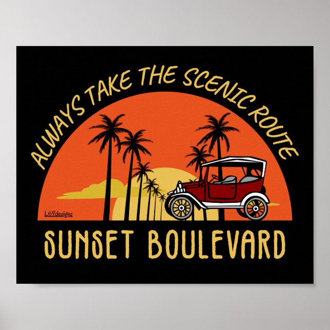 TA ALLTID SCENIC ROUTE SUNSET BOULEVARD POSTER (Framsidan)