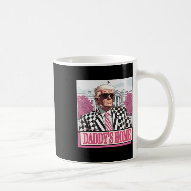 Ta America Back Pappor Home Funny Rosa Donald T Kaffemugg (Höger)