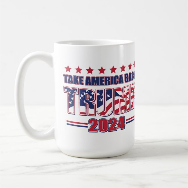 Ta Amerika tillbaka trump 2024 Kaffemugg (Vänster)