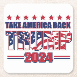 Ta Amerika tillbaka trump 2024 Underlägg Papper Kvadrat