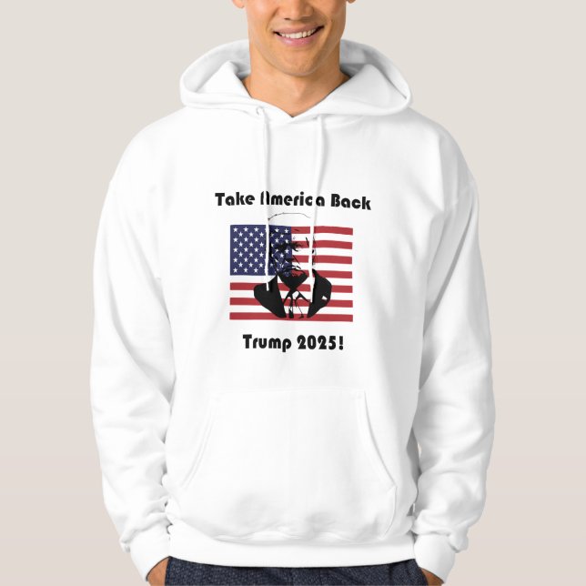 Ta Amerika tillbaka - Trump 2025 är en kraftfull k Hoodie (Framsida)