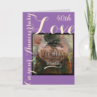 Ta årsdagkortet för hjärta 40th kort