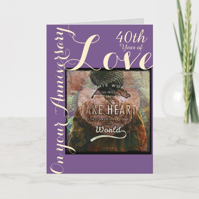 Ta årsdagkortet för hjärta 40th kort (Framsida)