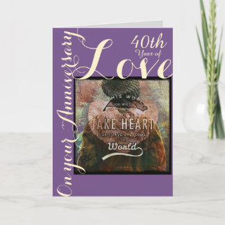 Ta årsdagkortet för hjärta 40th kort