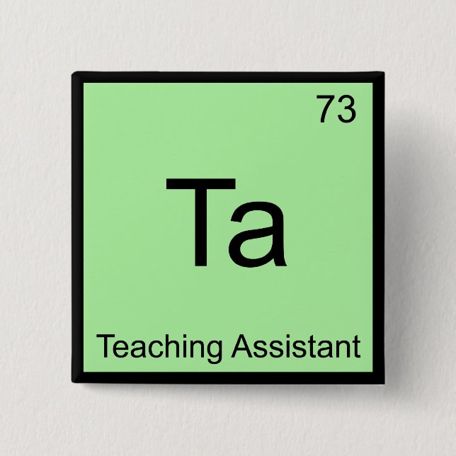 Ta - Assistent kemi element symbol T Knapp (Framsida)