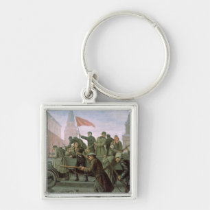 Ta av Moscowen Kremlin i 1917, 1938 Fyrkantig Silverfärgad Nyckelring