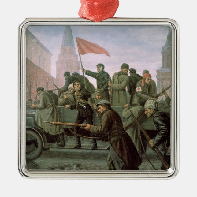 Ta av Moscowen Kremlin i 1917, 1938 Julgransprydnad Metall (Framsidan)