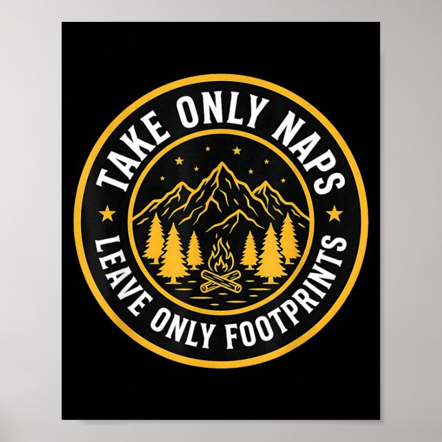 Ta bara tupplurar lämna bara fotspår rolig camping poster (Framsidan)