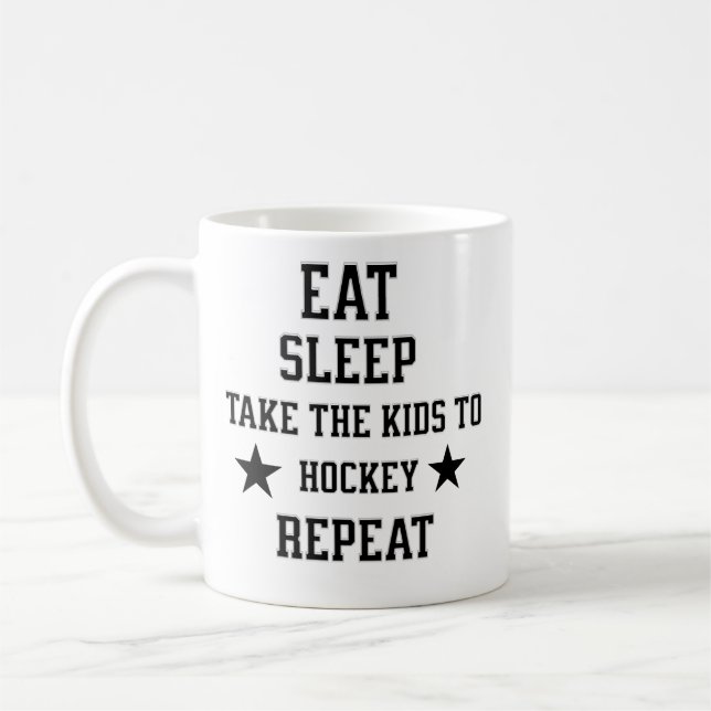 Ta barnen till hockey och låt dem sova. kaffemugg (Vänster)