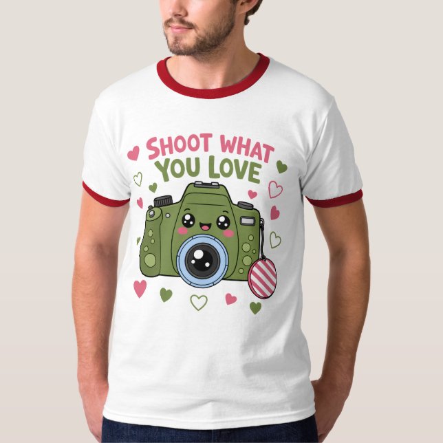 Ta Bilder Av Det Du älskar Söt Kamera Design T Shirt (Framsida)