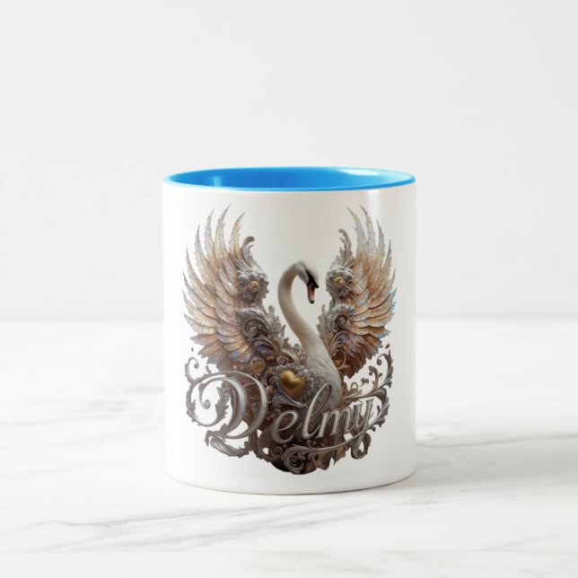 "Ta bort band-Logotyp" Två-Tonad Mugg (Center)