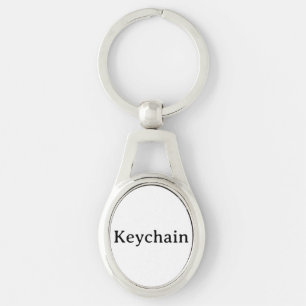 Ta bort denna text och lägg till din egen design O Ovalt Silverfärgad Nyckelring