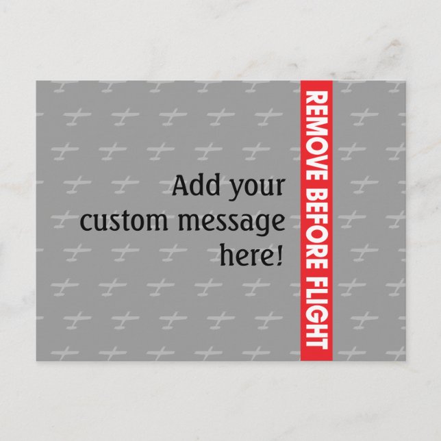 Ta bort före flygning - Flygning Vykort (Framsida)