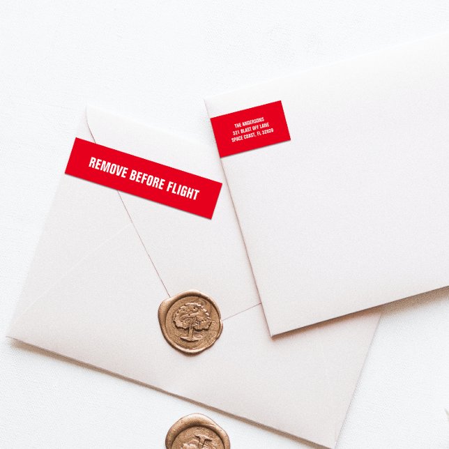TA BORT FÖRE Returadressen FÖR FLYGPLAN Etikettband (Skapare uppladdad)