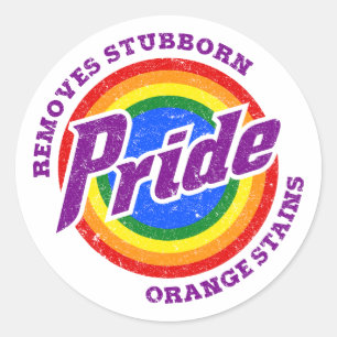 Ta bort kvarstående Orangar i Pridet Månad för HBT Runt Klistermärke