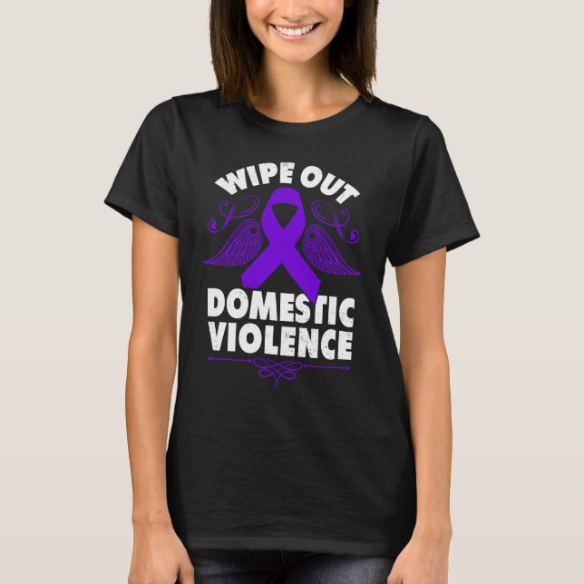 Ta bort menyfliksområdet lila av våld mot Domestic T Shirt (Framsida)