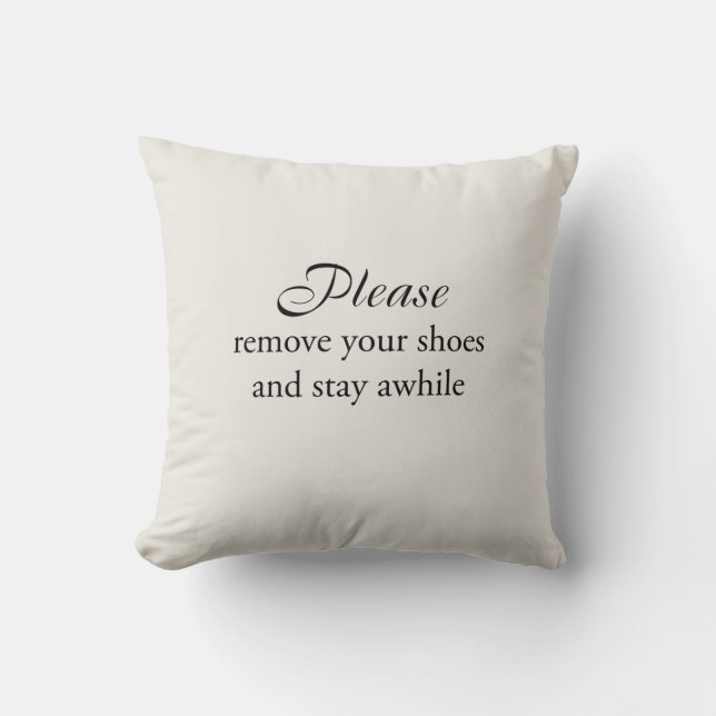 Ta bort skorna och stanna medan Pillow Kudde (Framsida)