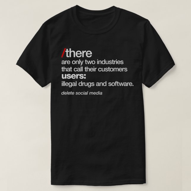 Ta bort Social Media Two Industries-samtalskunder T Shirt (Design framsida)