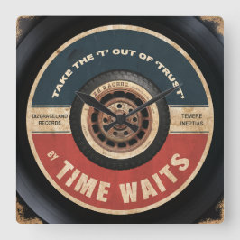 Ta bort "T" från "Trust" Fyrkantig Klocka