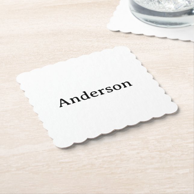 Ta bort text Ersätt egen design 4" x 4" Scalloped  Underlägg Papper (Vinklad)