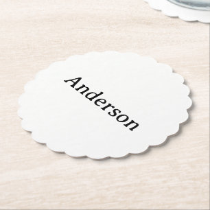 Ta bort text Ersätt egen design 4" x 4" Scalloped Underlägg Papper