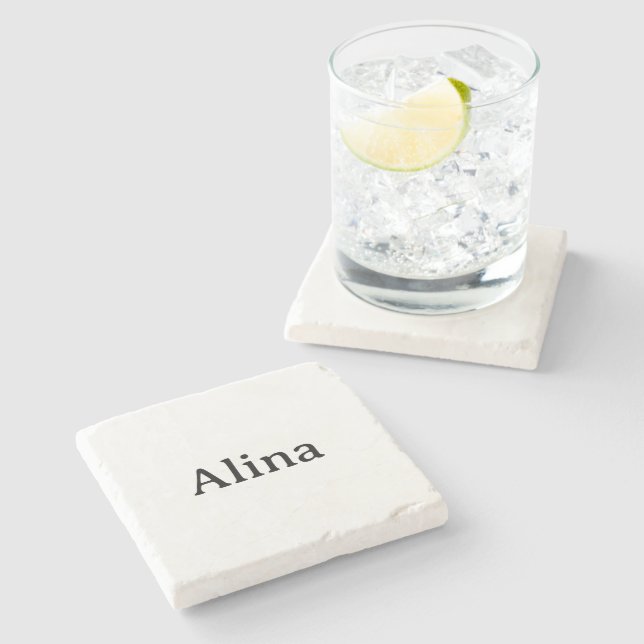 ta bort text lägg till egen design 4" x 4" Marmor Stenunderlägg (Sidan)