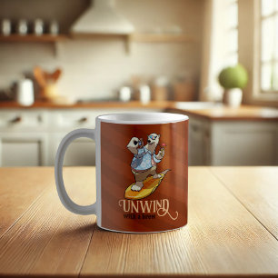 Ta bort vinden med ett brunt surfande Polar Bear Kaffemugg