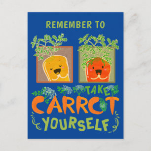 Ta Carrot Yourself Carrot Pun Vykort