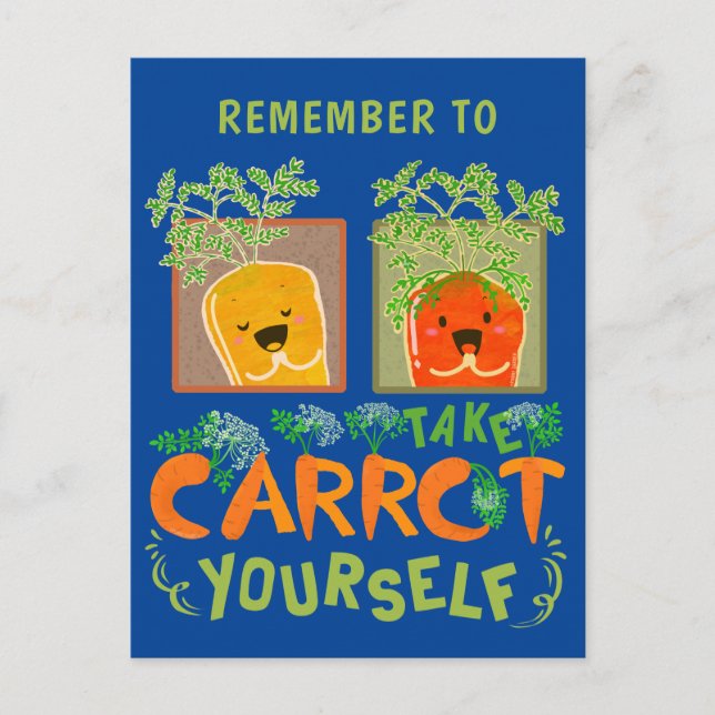 Ta Carrot Yourself | Carrot Pun Vykort (Framsida)