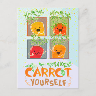 Ta Carrot Yourself Motiveringsoffert Pun Vykort