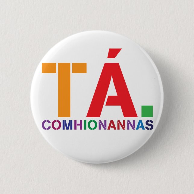 Tá Comhionannas emblem (ja jämställdhet som Knapp (Framsida)
