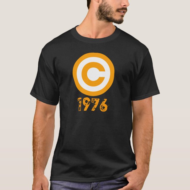 Ta copyrightt på vintage 1976 tee (Framsida)