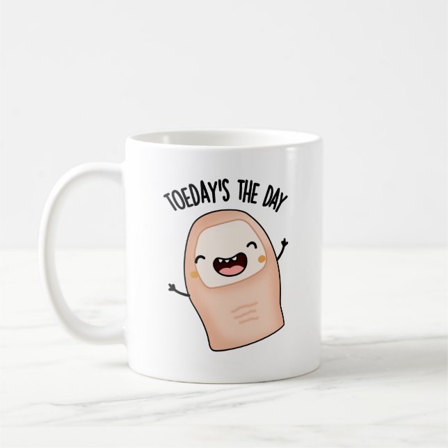 Tå-dagens är dagen Roligt tå-skämt  Kaffemugg (Vänster)