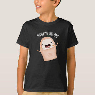 Tå-dagens Dagen Rolig Tå Puns Mörk Bakgrund T Shirt