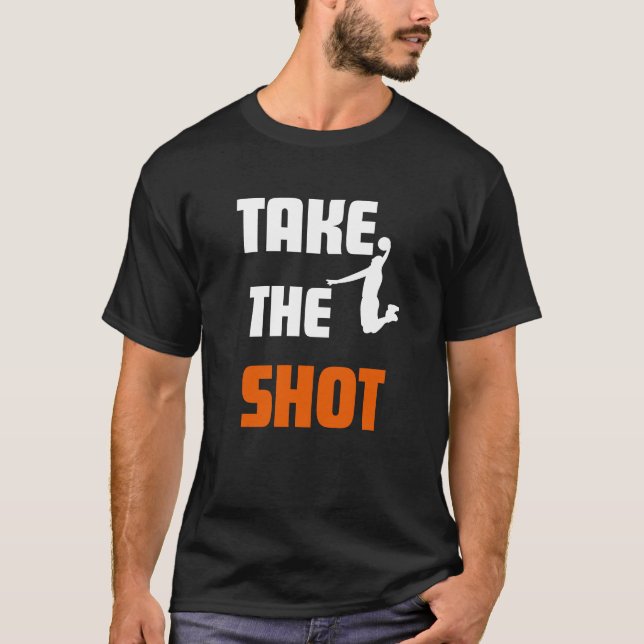 Ta de mobila sportarna i Shot Basketball T Shirt (Framsida)