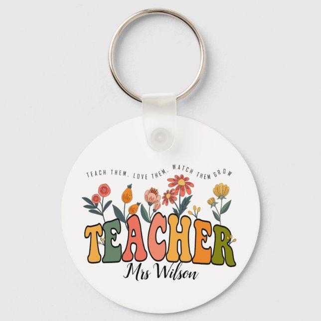Ta dem Kärlek de bevakar. Personlig Lärare Nyckelring (Framsida)